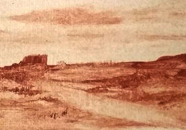 Panorama landscape<br>
21 x 5 cm - acrylic on paper