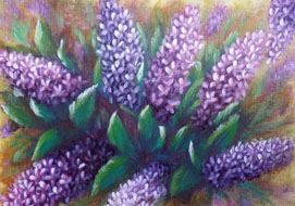 Lilacs<br>
A4 - acrylic on canvas