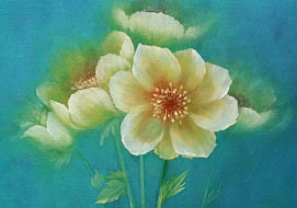 Yellow anemones<br>
A4 - oil on paper