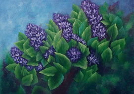 Lilacs<br>
A4 - oil on paper