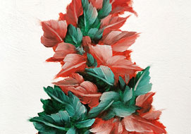 Red and green leaves<br>
A5 - oil on paper