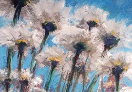 Amongst Daisies<br>
A5 - pastel on paper