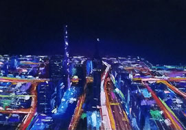 City lights<br>
A5 - pastel on paper