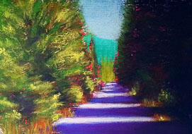 Summer road<br>
A5 - pastel on paper