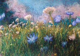 Meadow<br>
A5 - pastel on paper