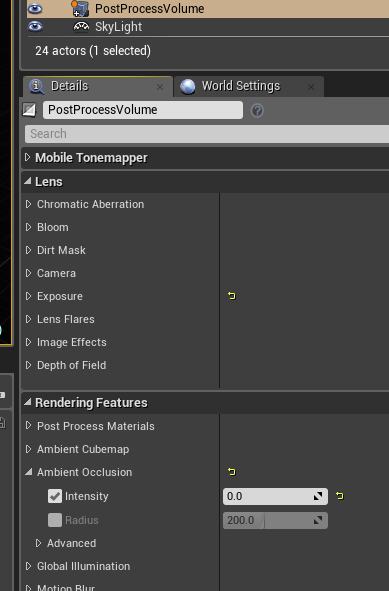 Post Process Volume - Ambient Occlusion